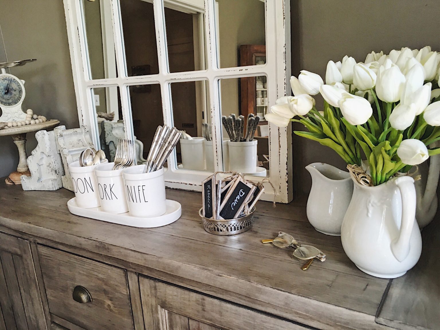 faux tulips rae dunn