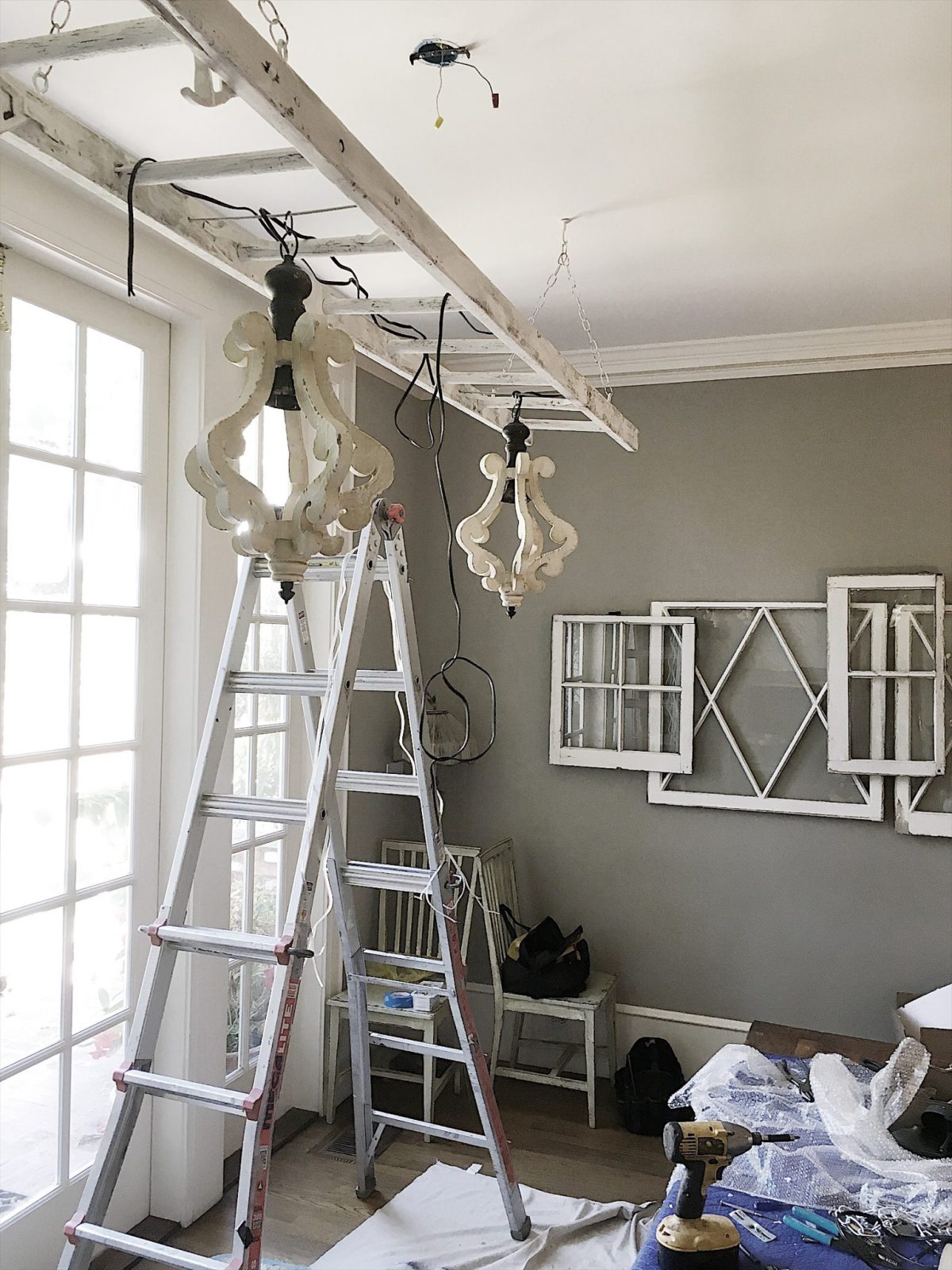 Make It Yourself My Ladder Chandelier My 100 Year Old Home