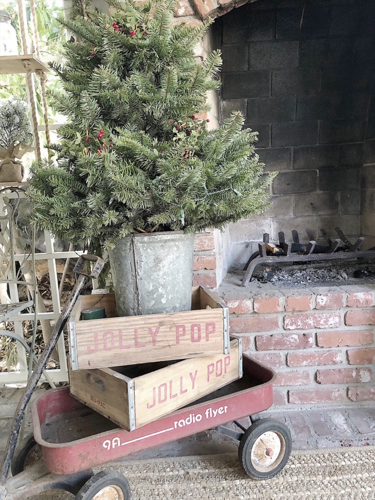 Decorating the Back Porch for the Holidays in Christmas Decor