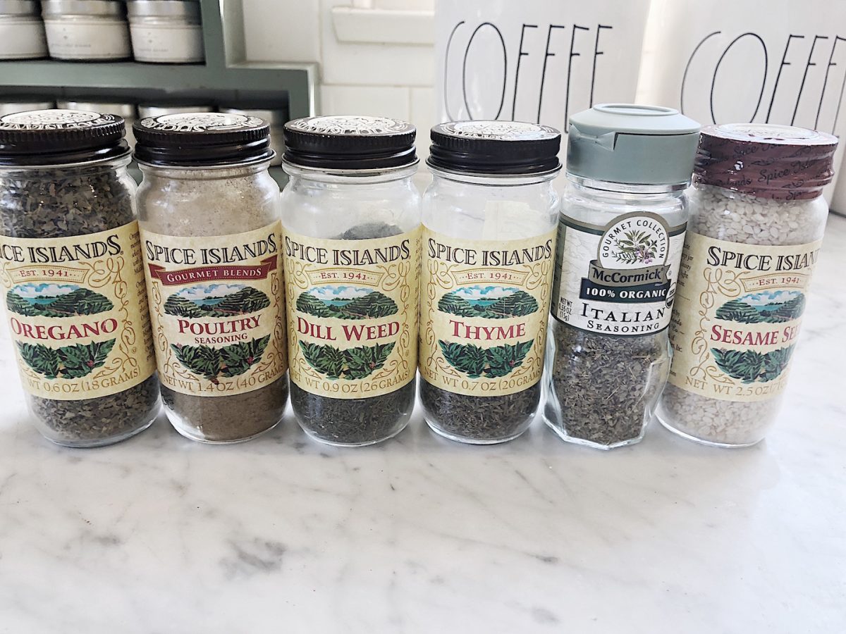 organizing your spice jars and checking expiration dates