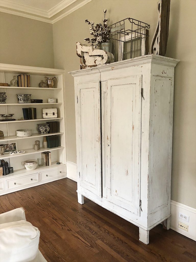 Styling the Vintage Painted Armoire Cabinet