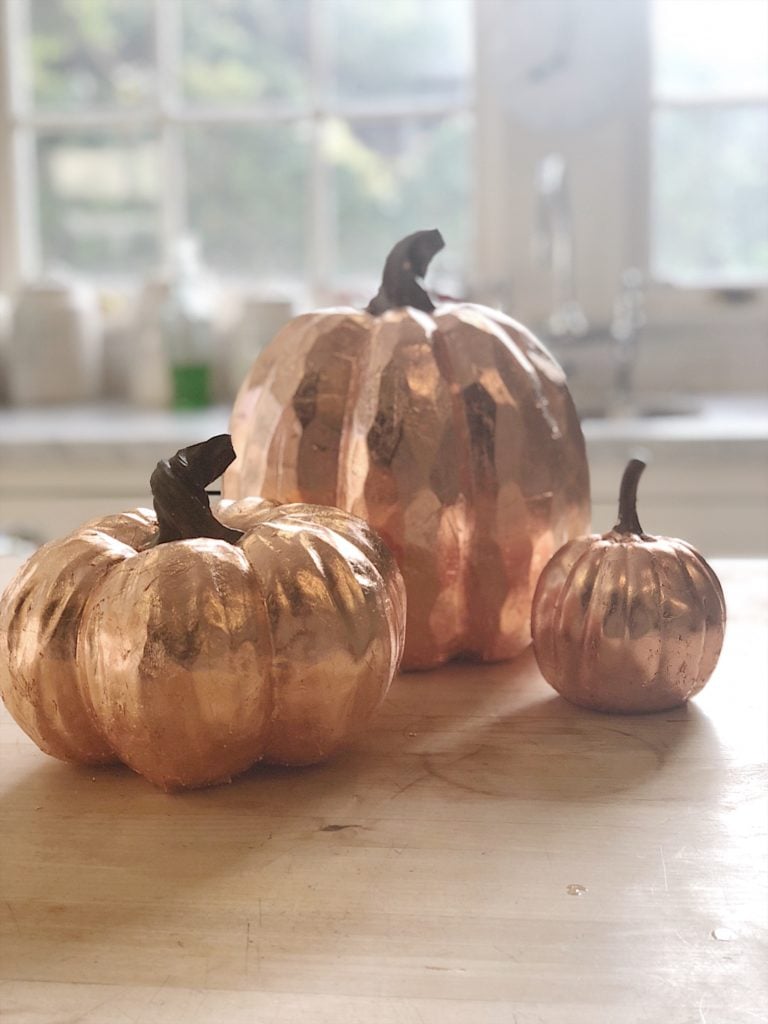 Pumpkin Crafts // How to Make Copper Leaf Pumpkins