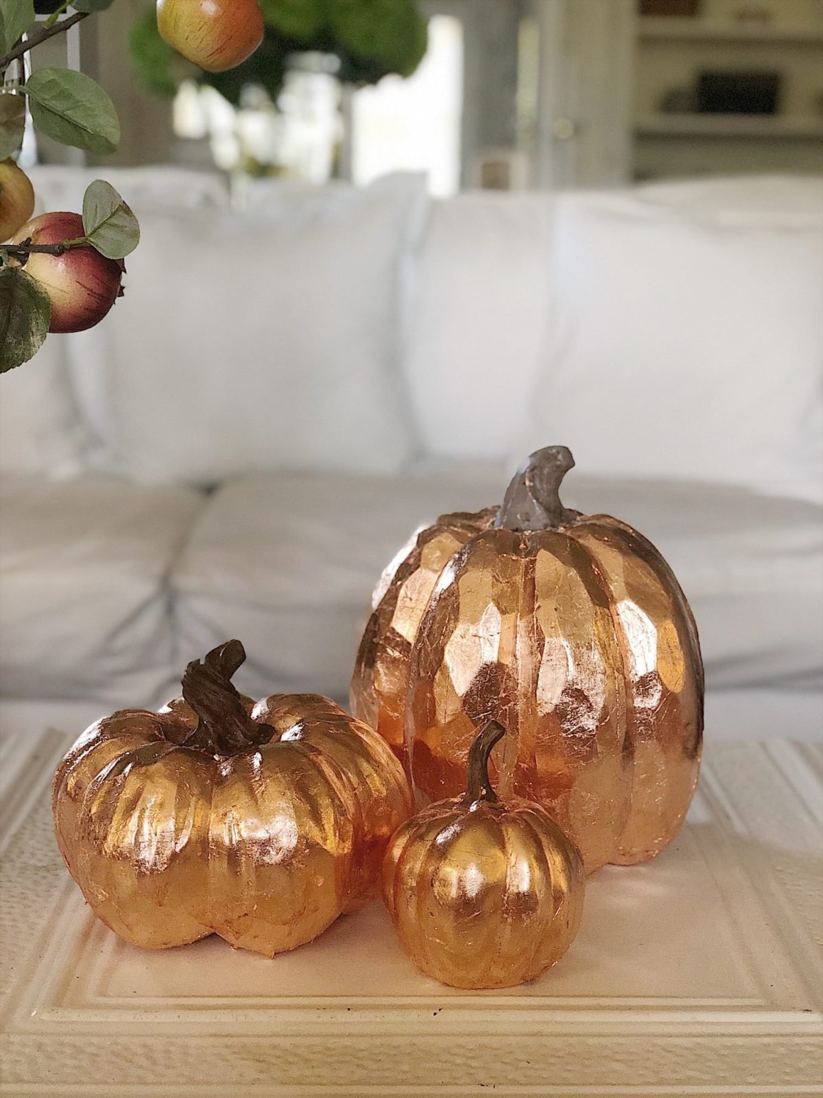 pumpkin crafts - DIY copper leaf