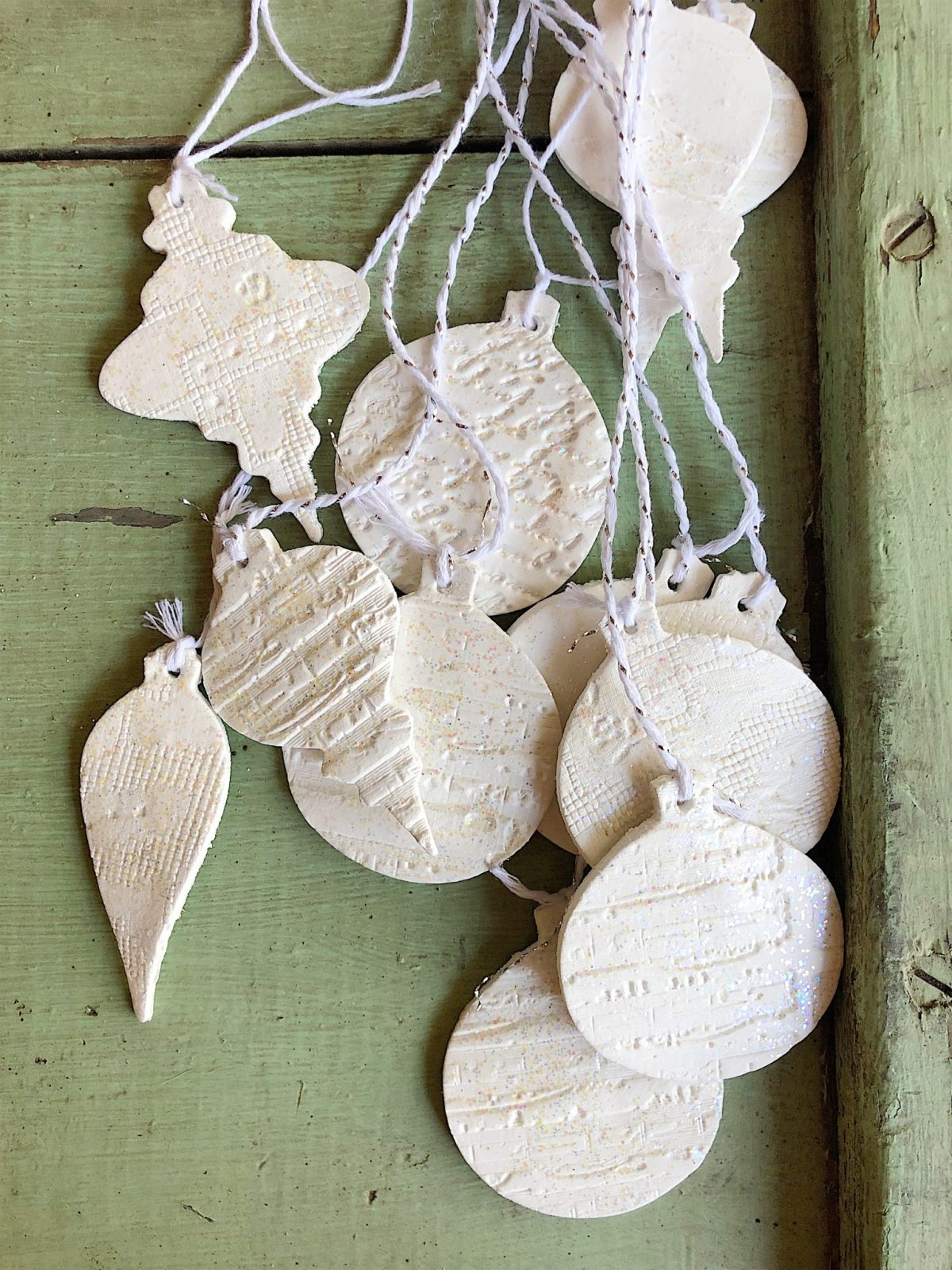 decorated christmas trees clay ornaments