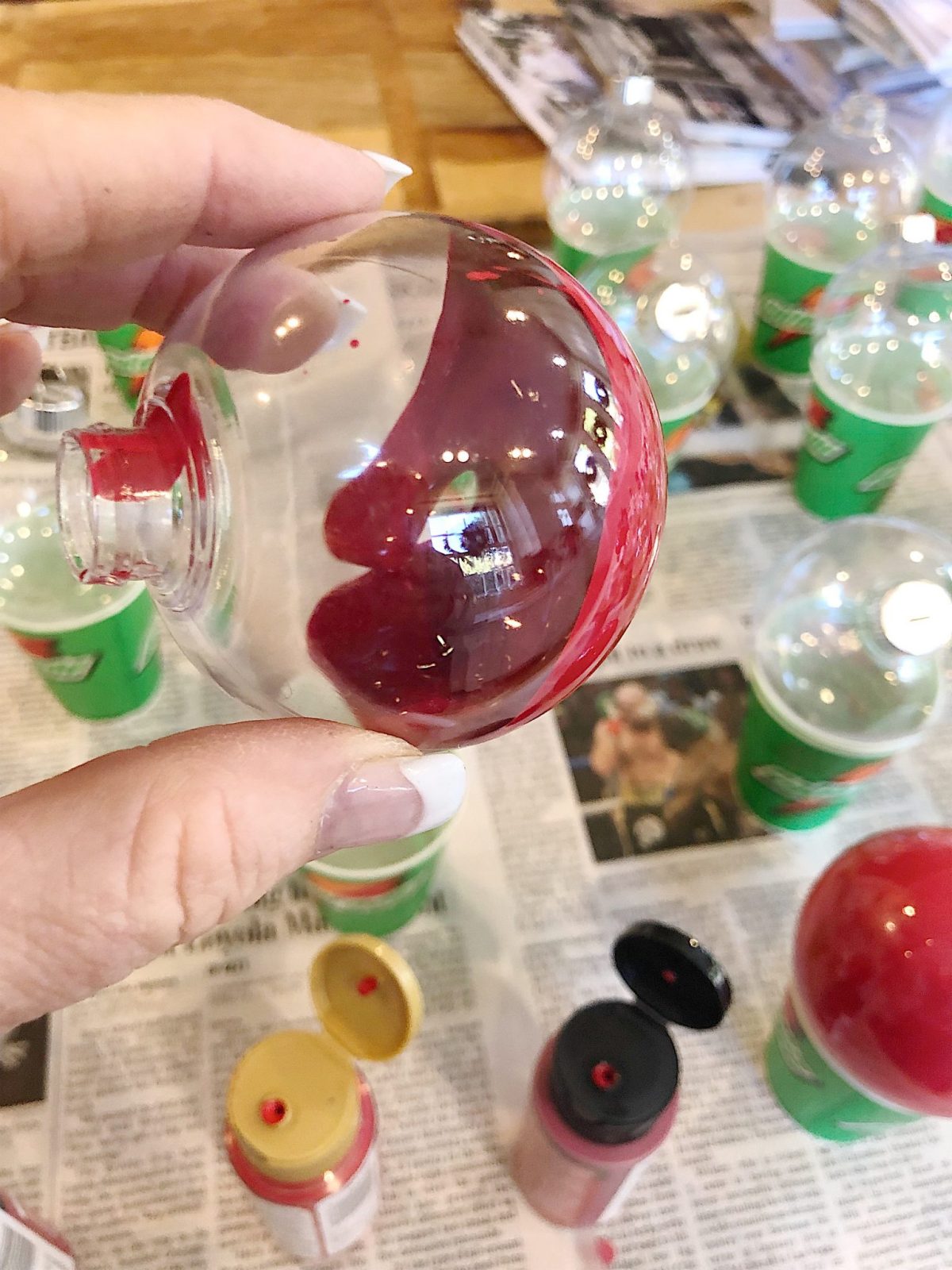 decorated christmas trees painted ornaments