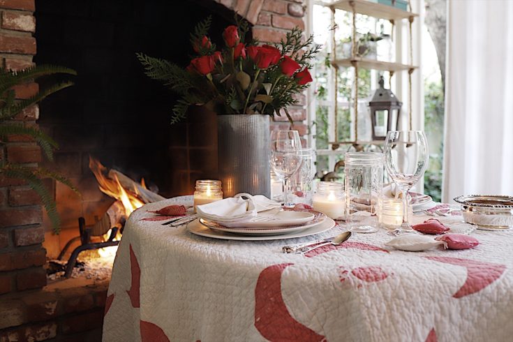 Valentine's Day Table for Two at Home - MY 100 YEAR OLD HOME