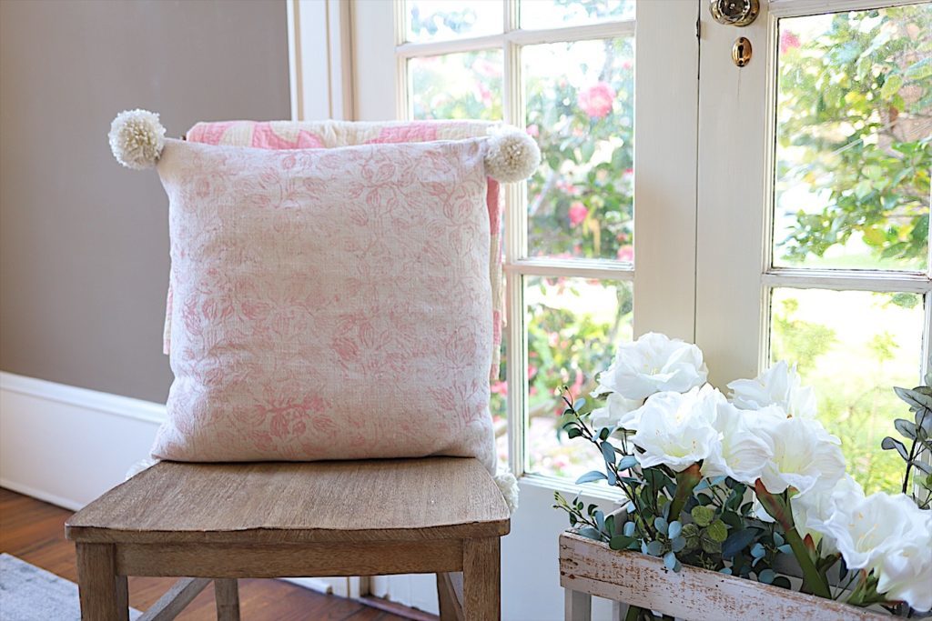 How to Make a Pink Painted Fabric Pillow