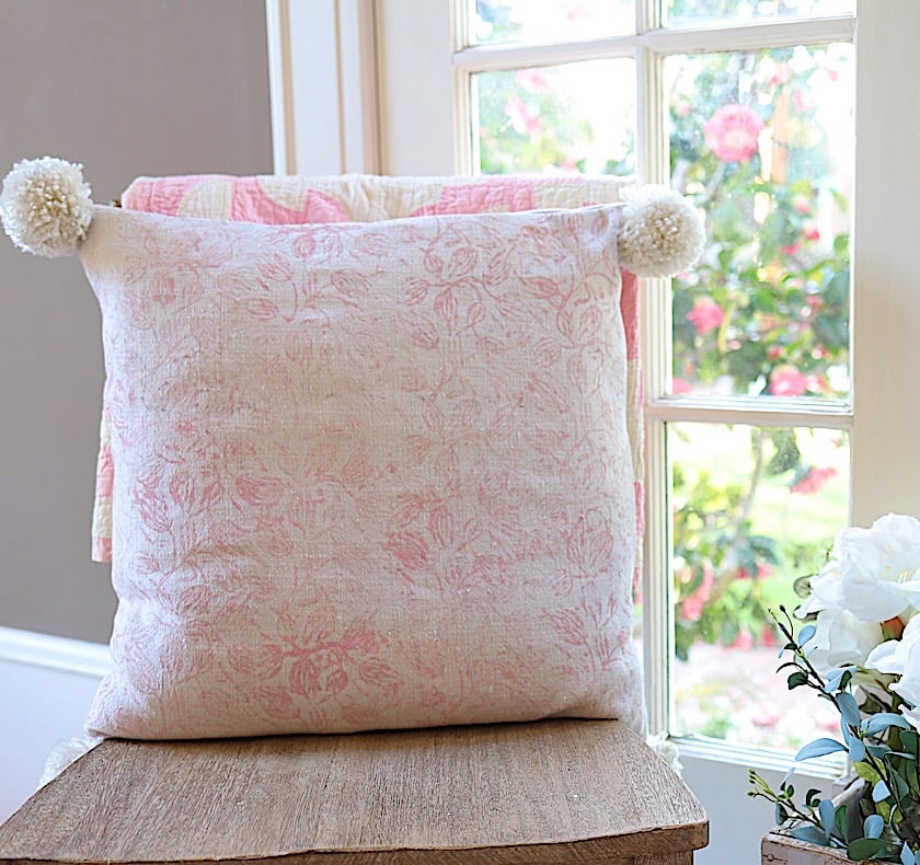 painted fabric pillow 12