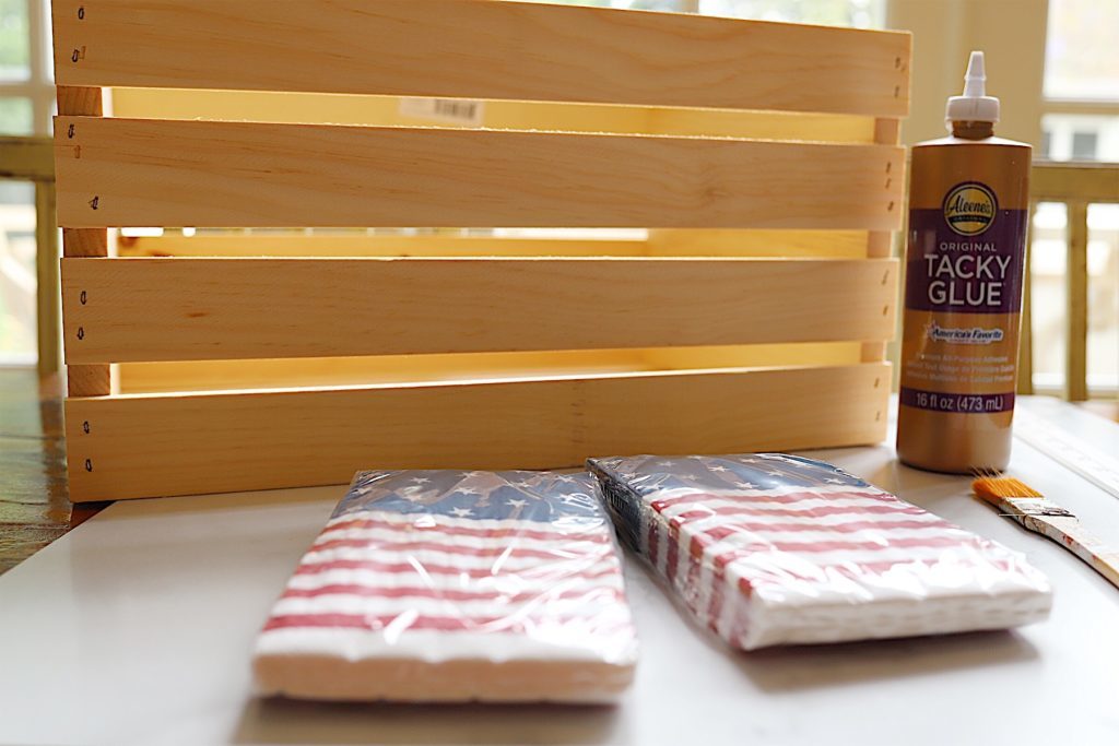 Fourth of July wooden crate