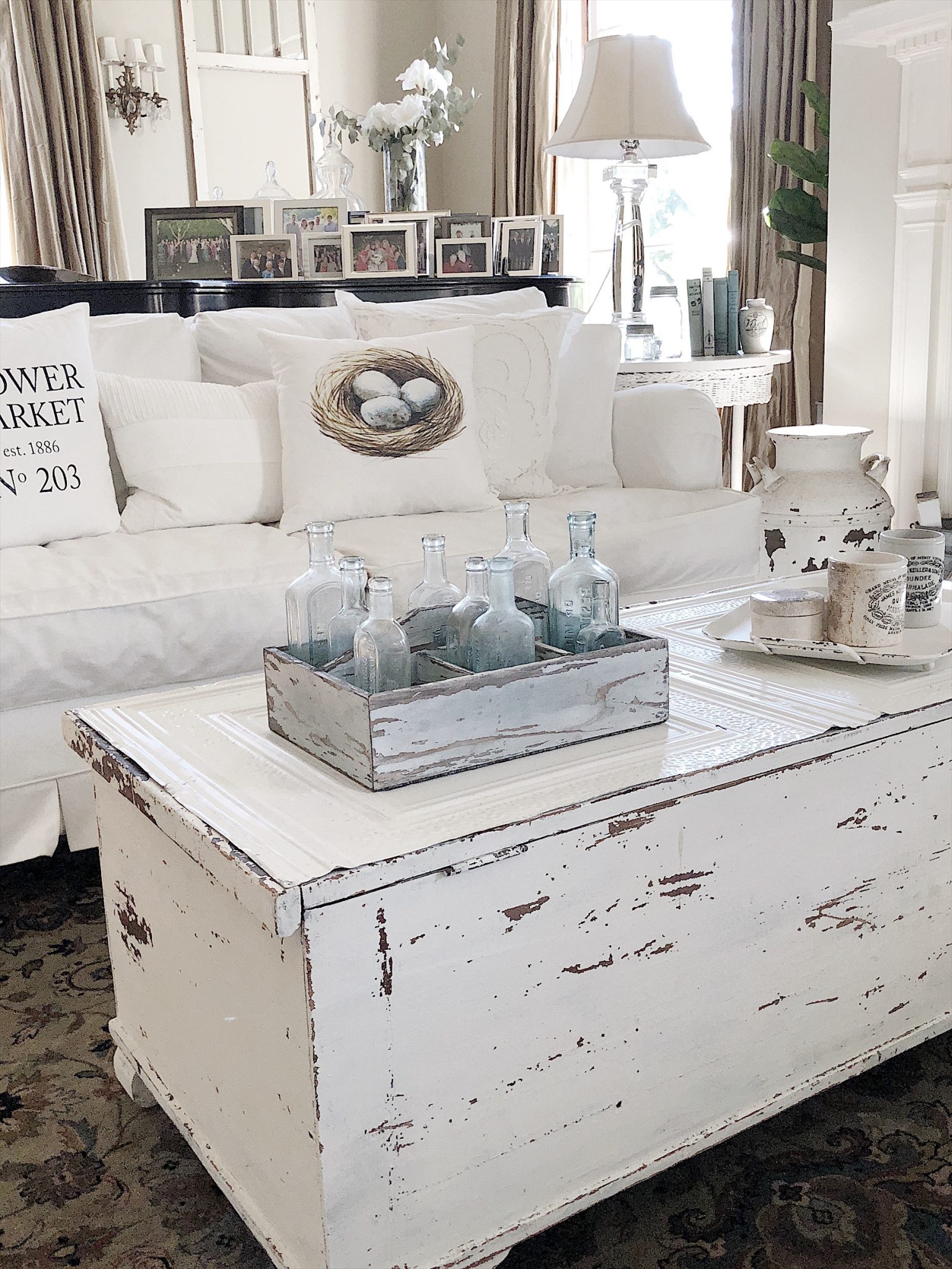 old barn milk painted coffee table