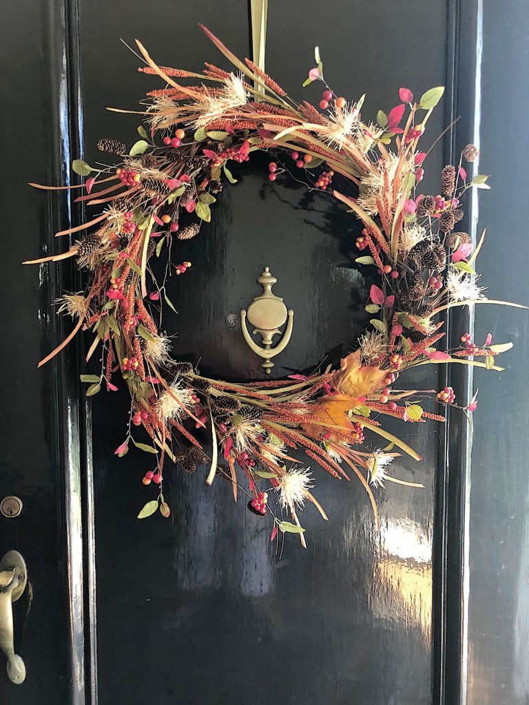 fall wreath on door