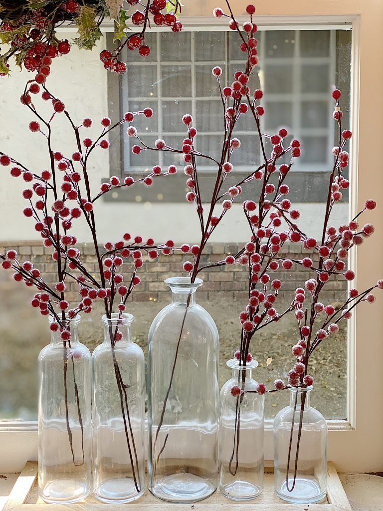 frosted berries in the window