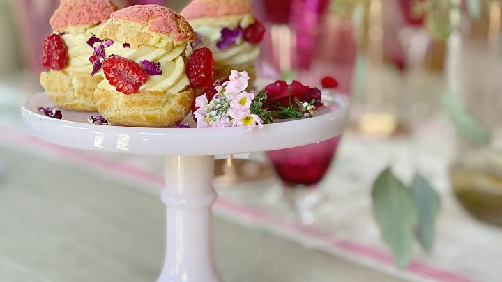 Pate a Choux with Mousseline Cream and Raspberry Filling - MY 100