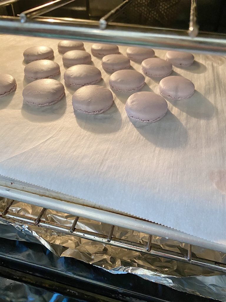Macarons Baking in the Oven