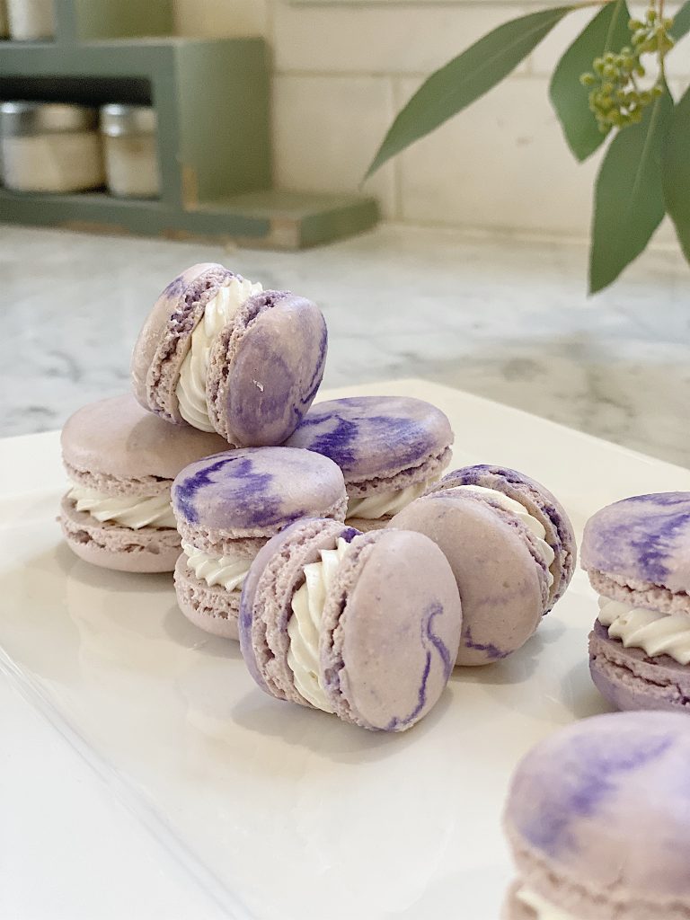 Plate of Macarons with Swiss Meringue Buttercream
