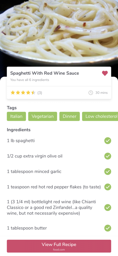 search for recipes by ingredient