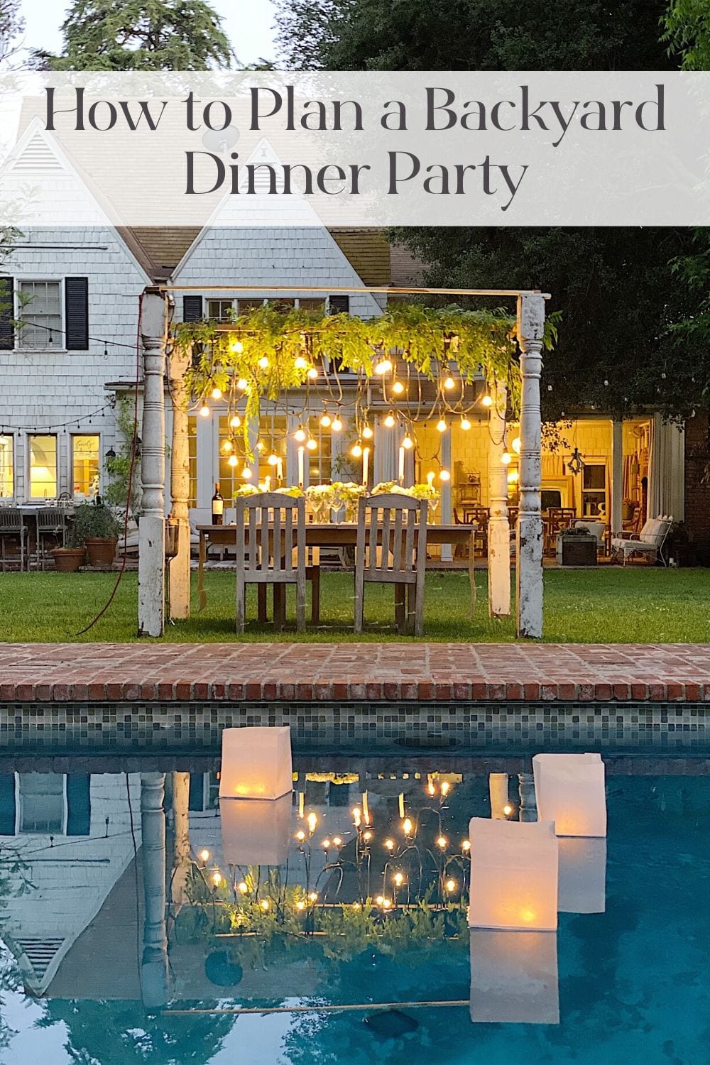 I love to plan parties. I created this backyard dinner party for my family. Everything ... the location, lighting, and flowers were amazing.
