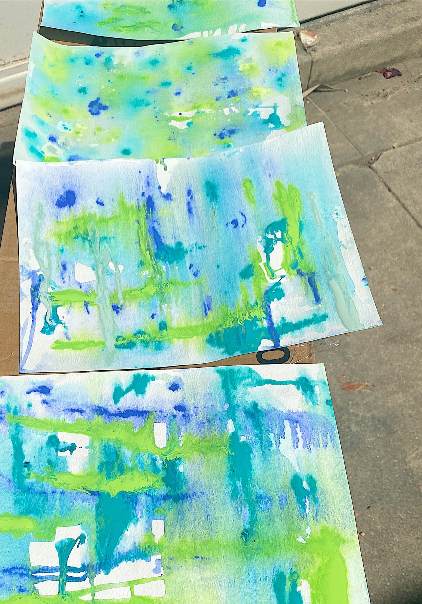 Painted Paper Drying