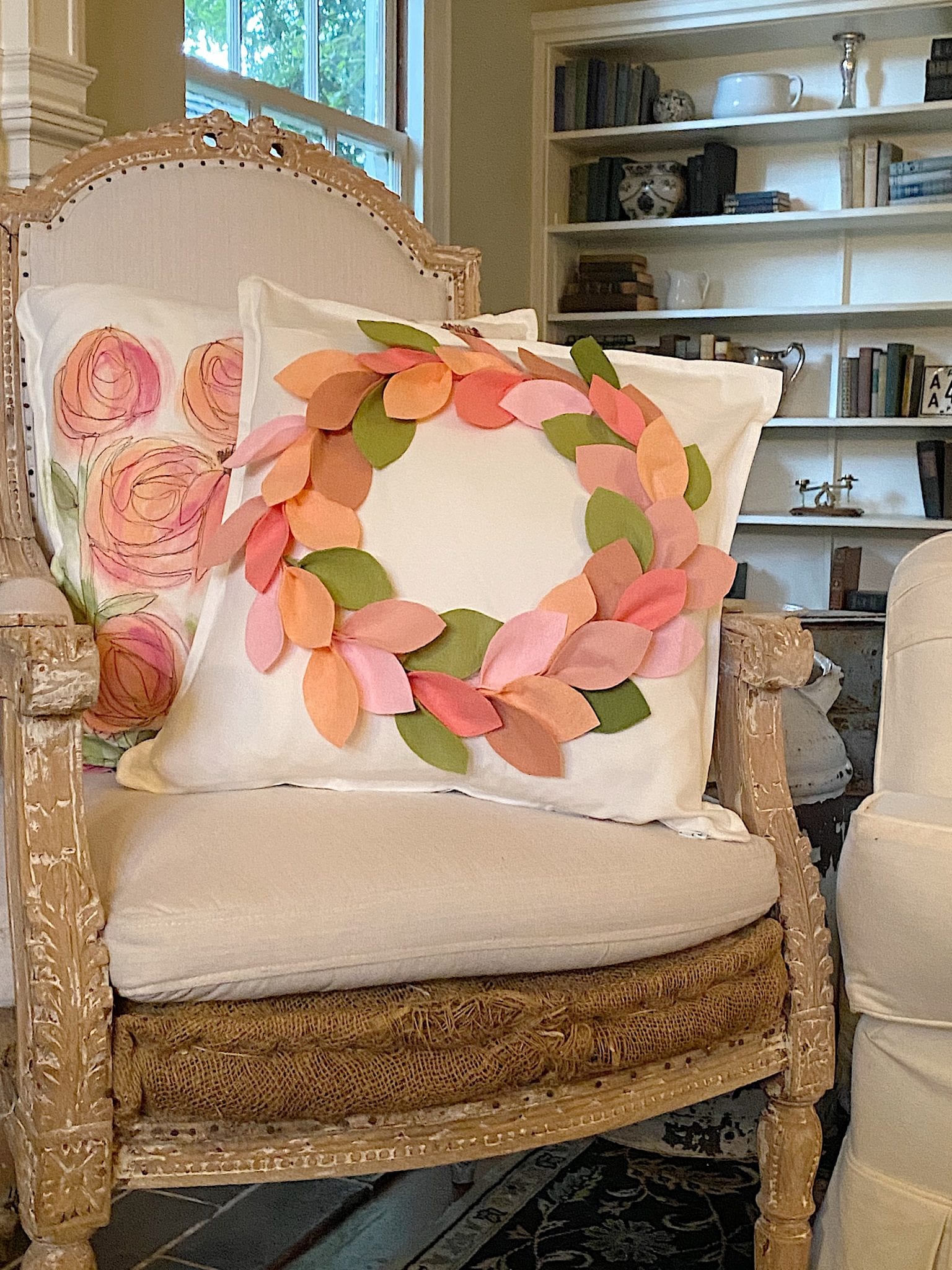 Pink Decor in the Family Room MY 100 YEAR OLD HOME