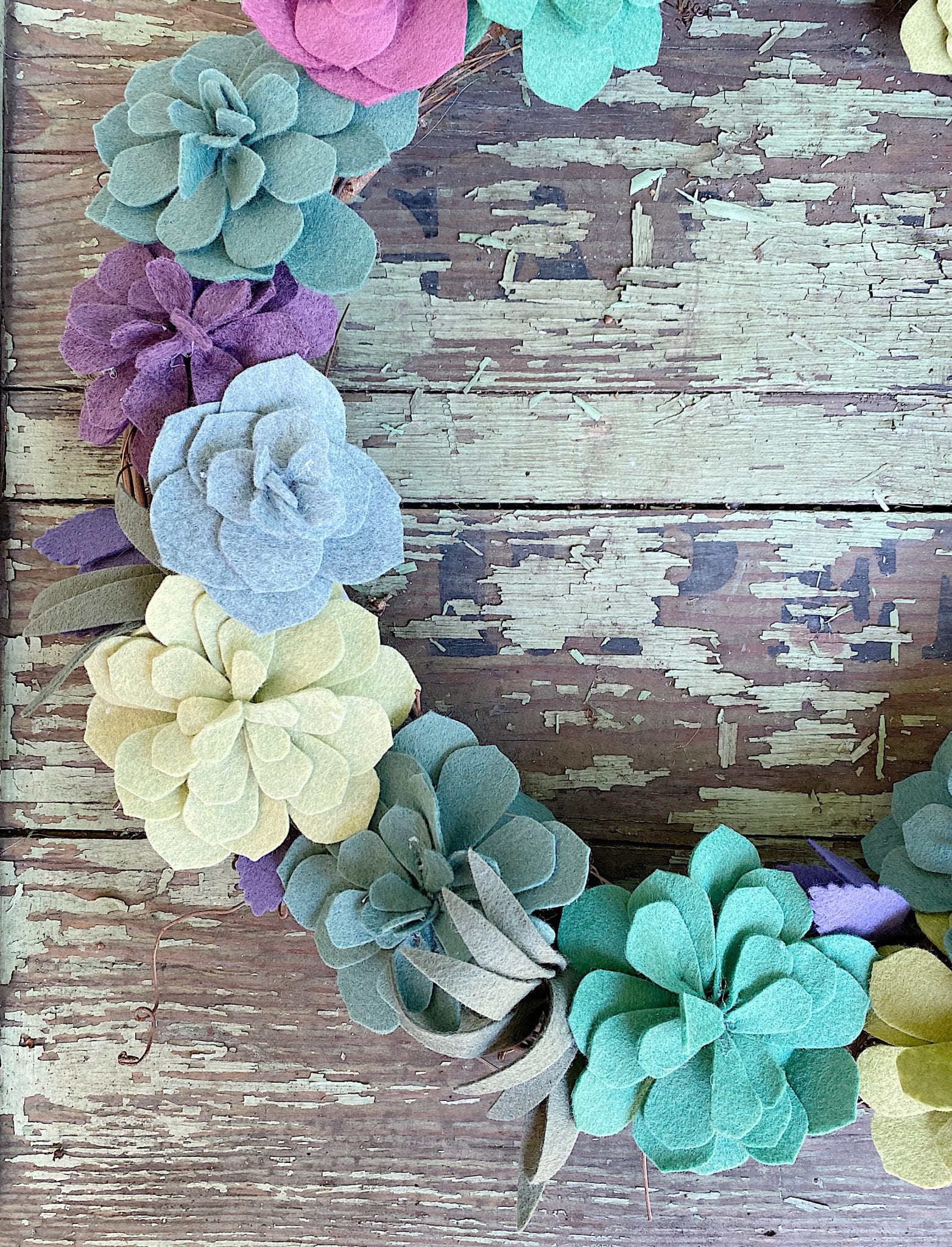 Felt Succulent Wreath