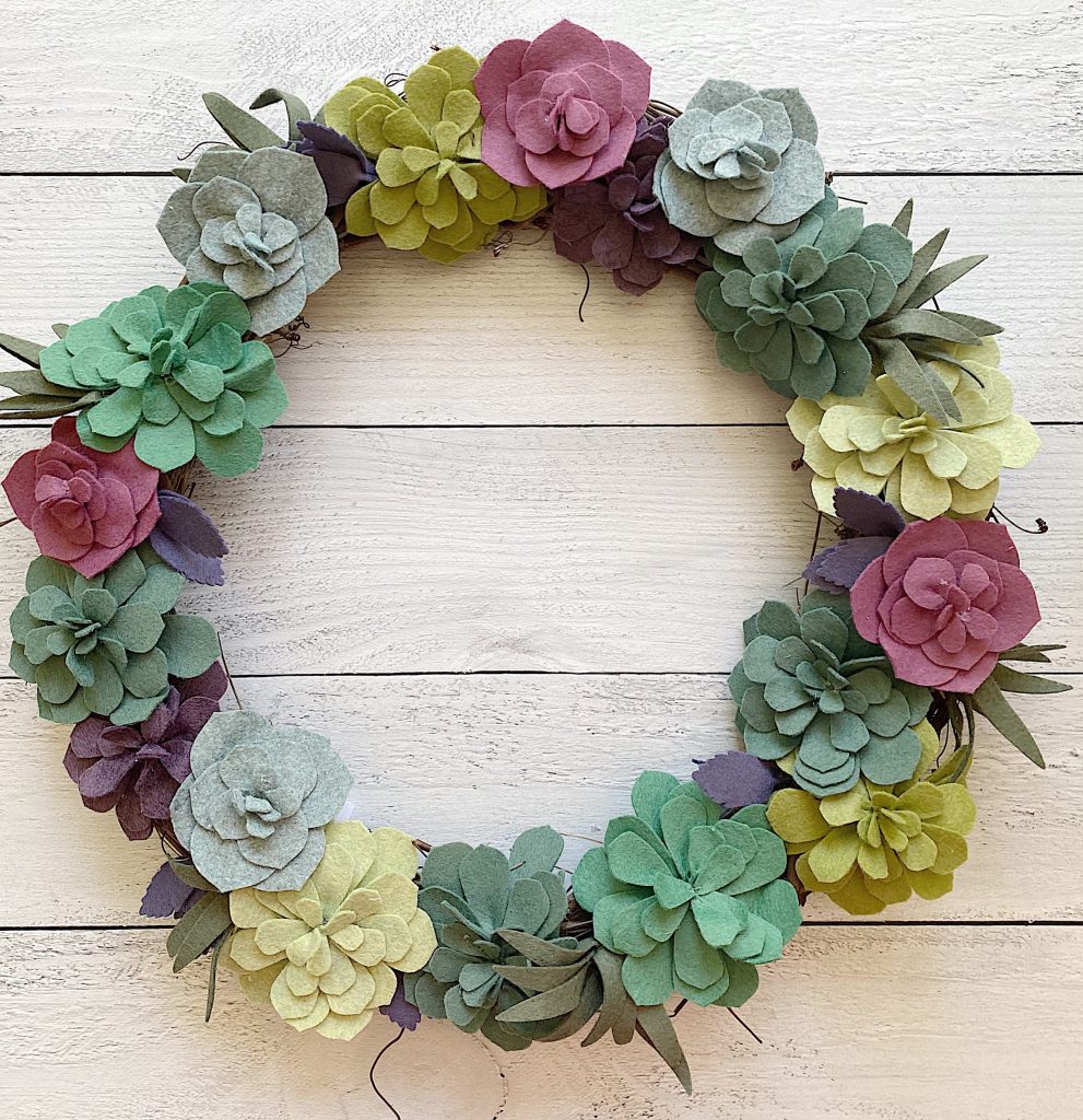 How To Make A Felt Succulent Wreath My 100 Year Old Home