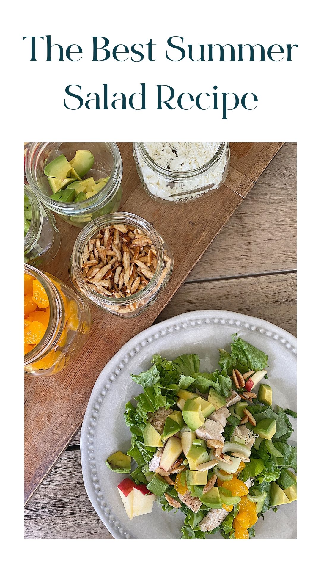 I served this summer chicken salad to my family last week and they all agreed this is one of the most awesome salad bar ideas!