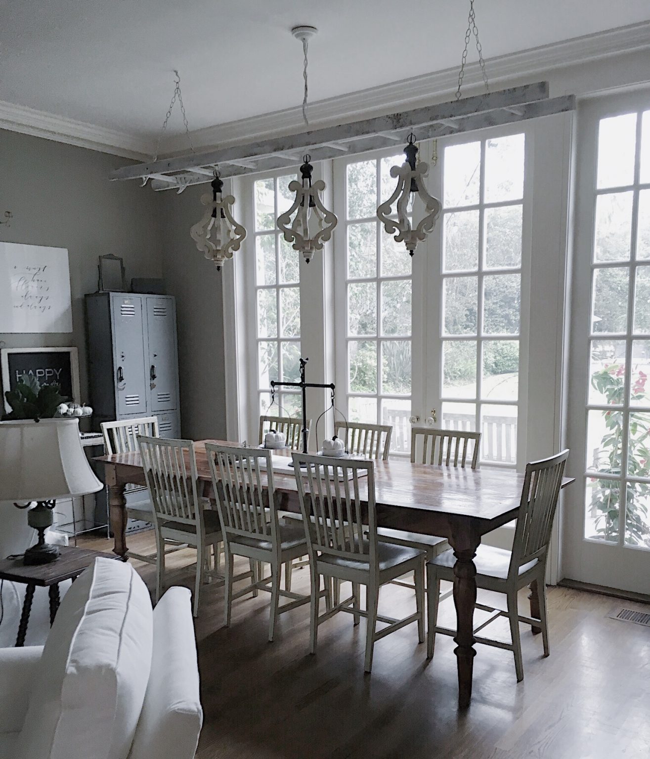 DIY Make a Ladder Chandelier