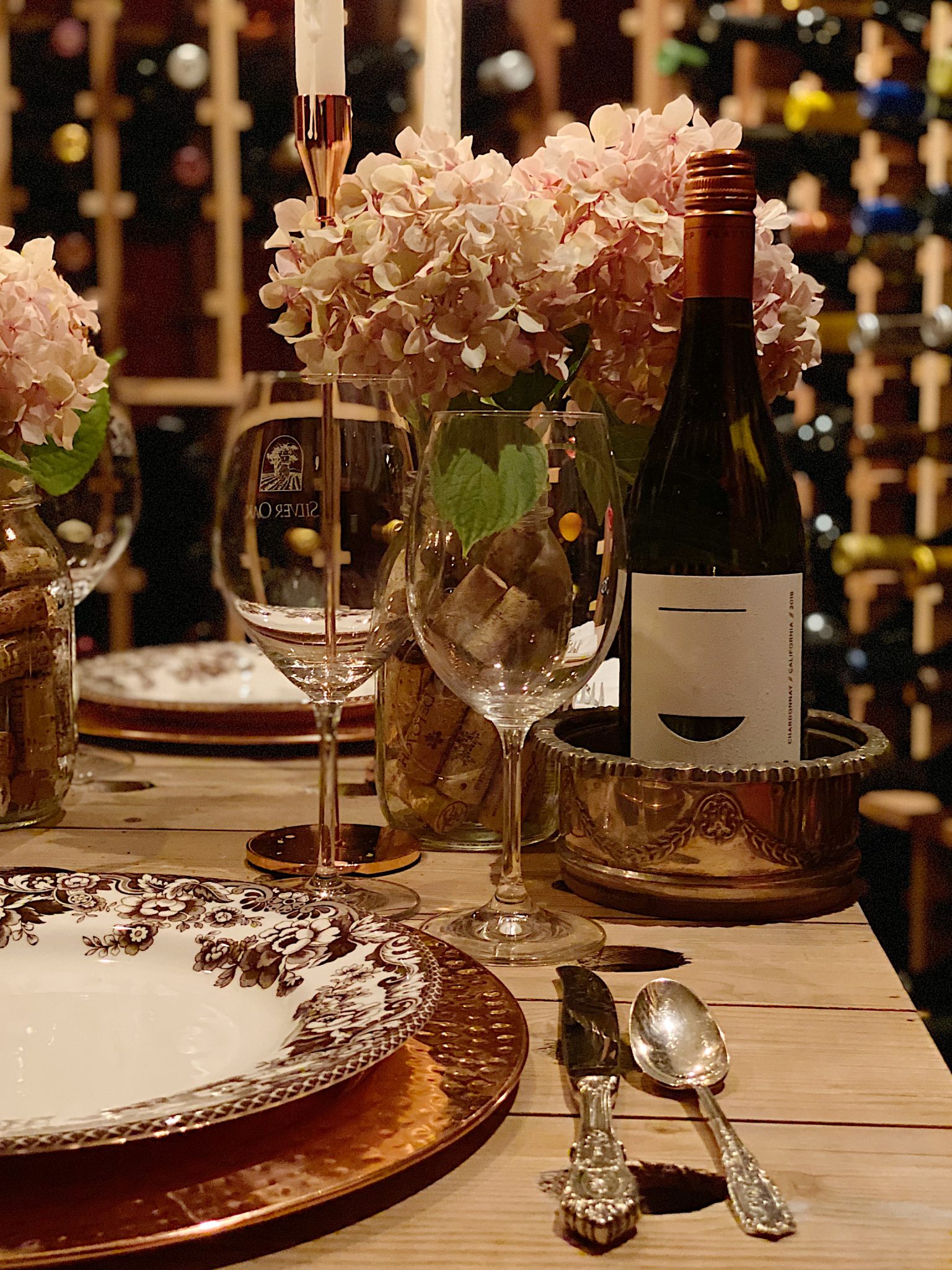Dinner with wine