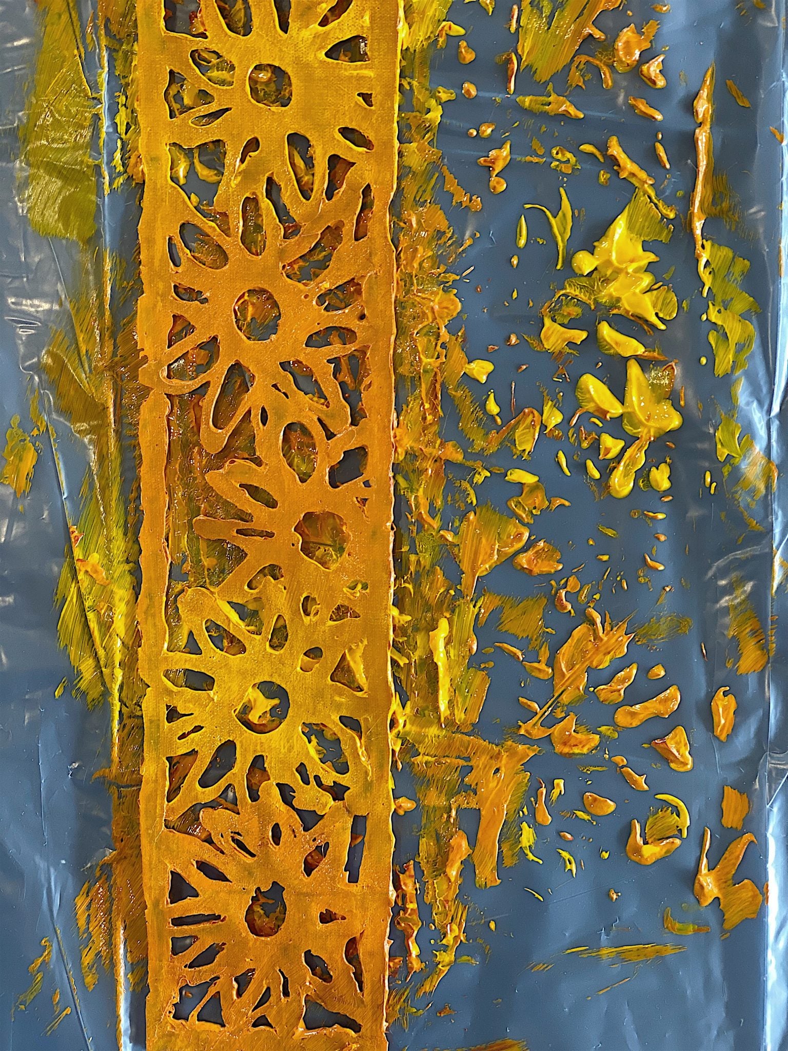 Adding Paint to the Glue Gun Stencil