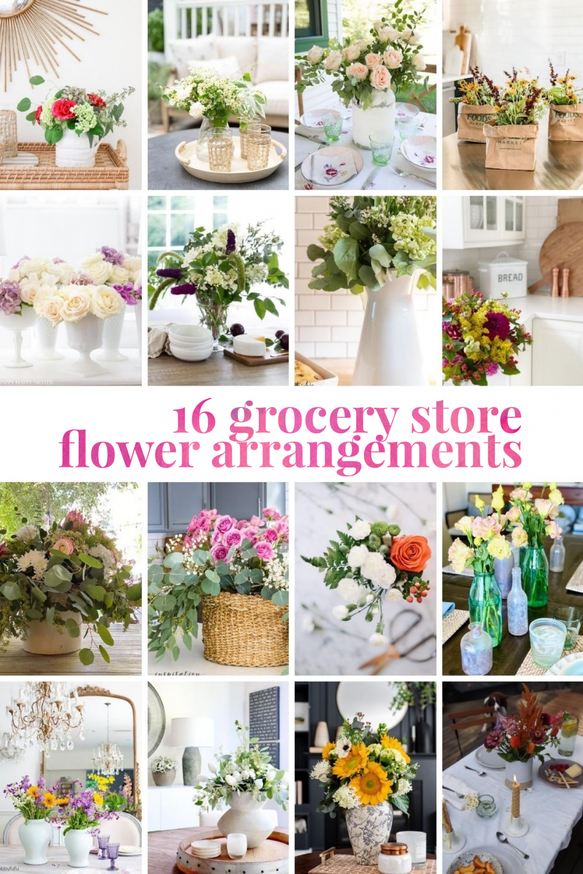 Grocery Flowers Collage