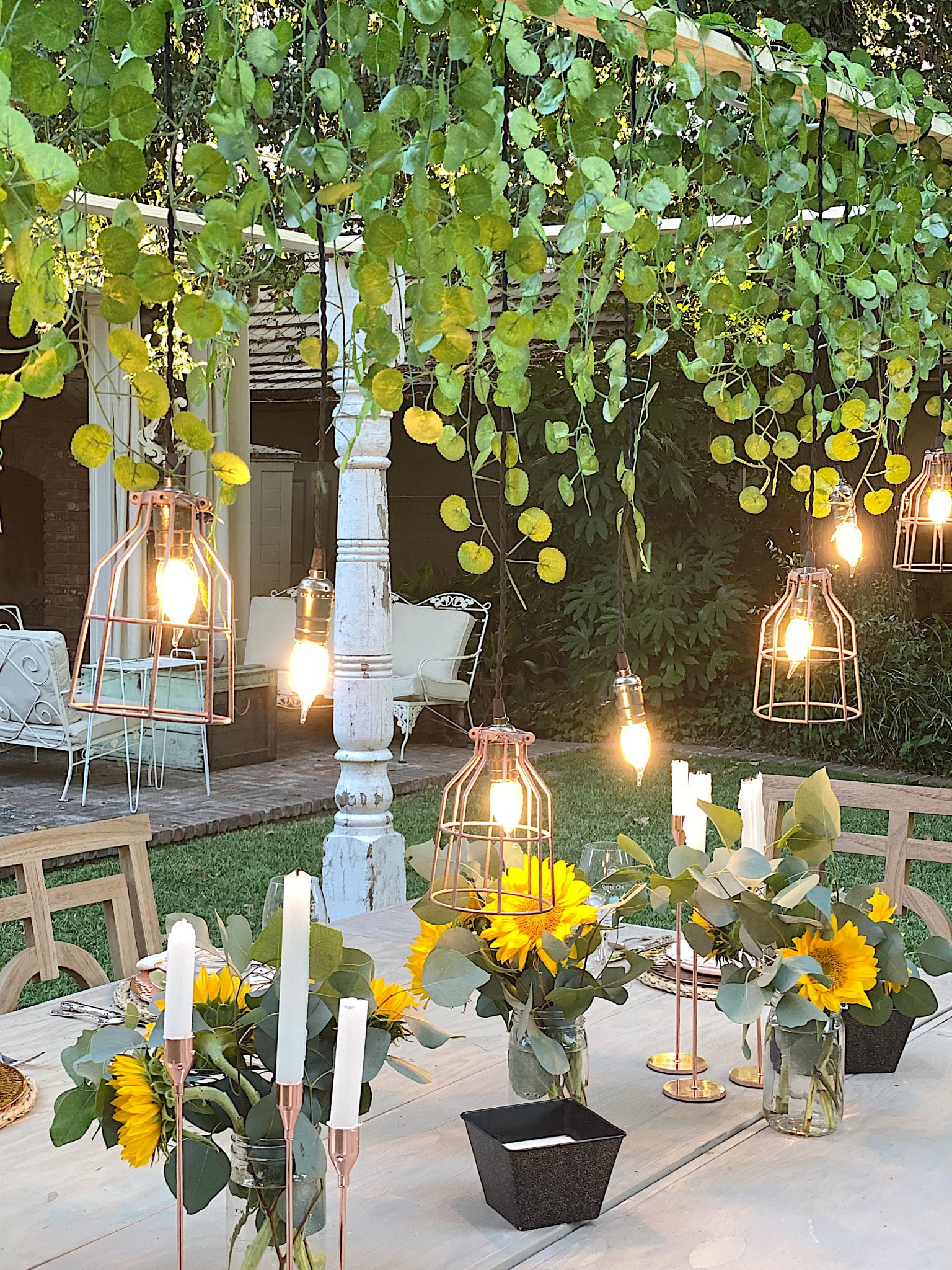 Hanging Lights and Greens