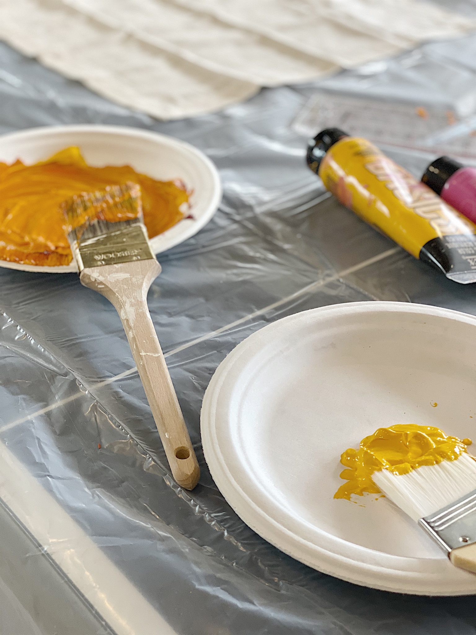 Mixing Paint for the Stencil
