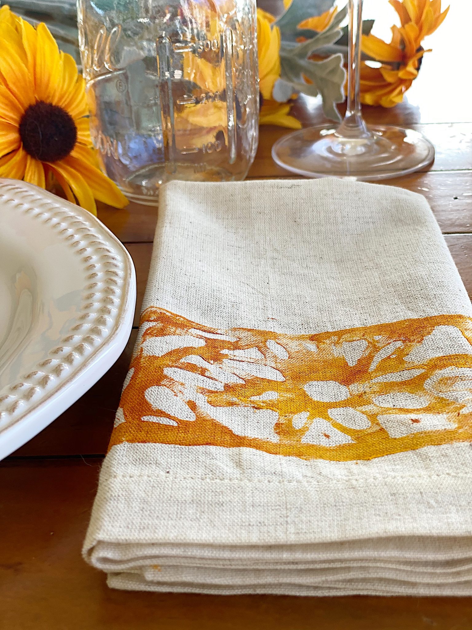 Sunflower Painted Napkins