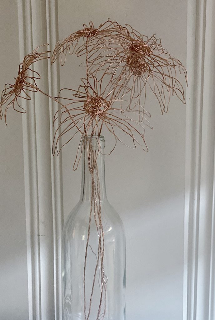 copper flowers DIY