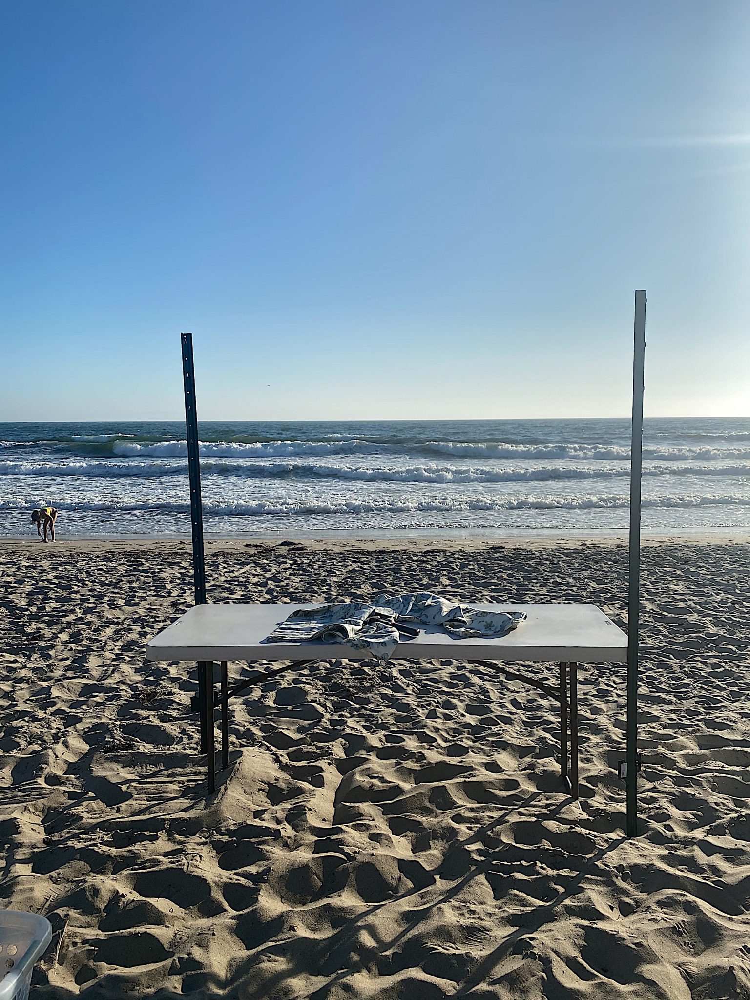 set up dinner on the beach