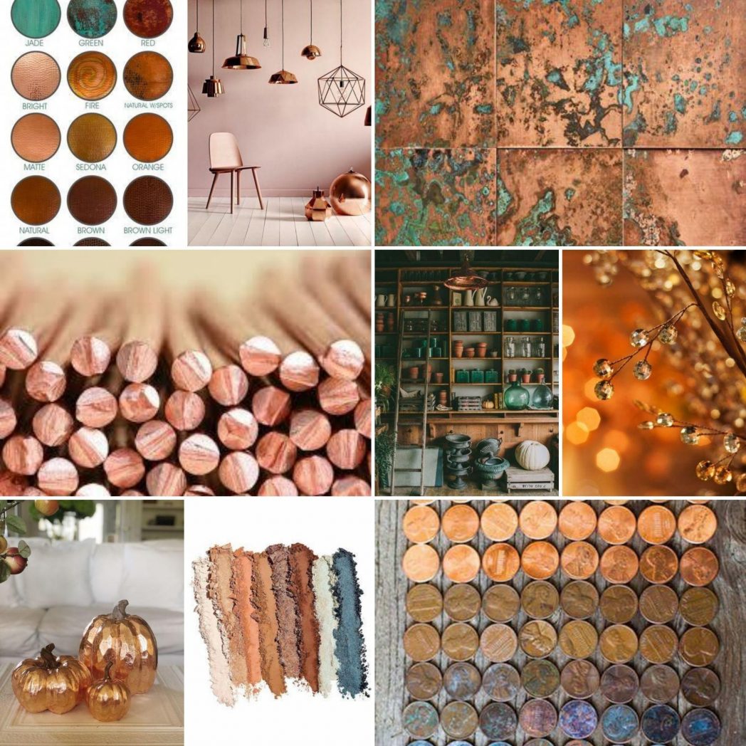 copper color inspiration board