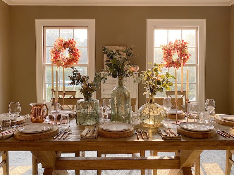 Winter Inspired Farmhouse Dining Table - MY 100 YEAR OLD HOME