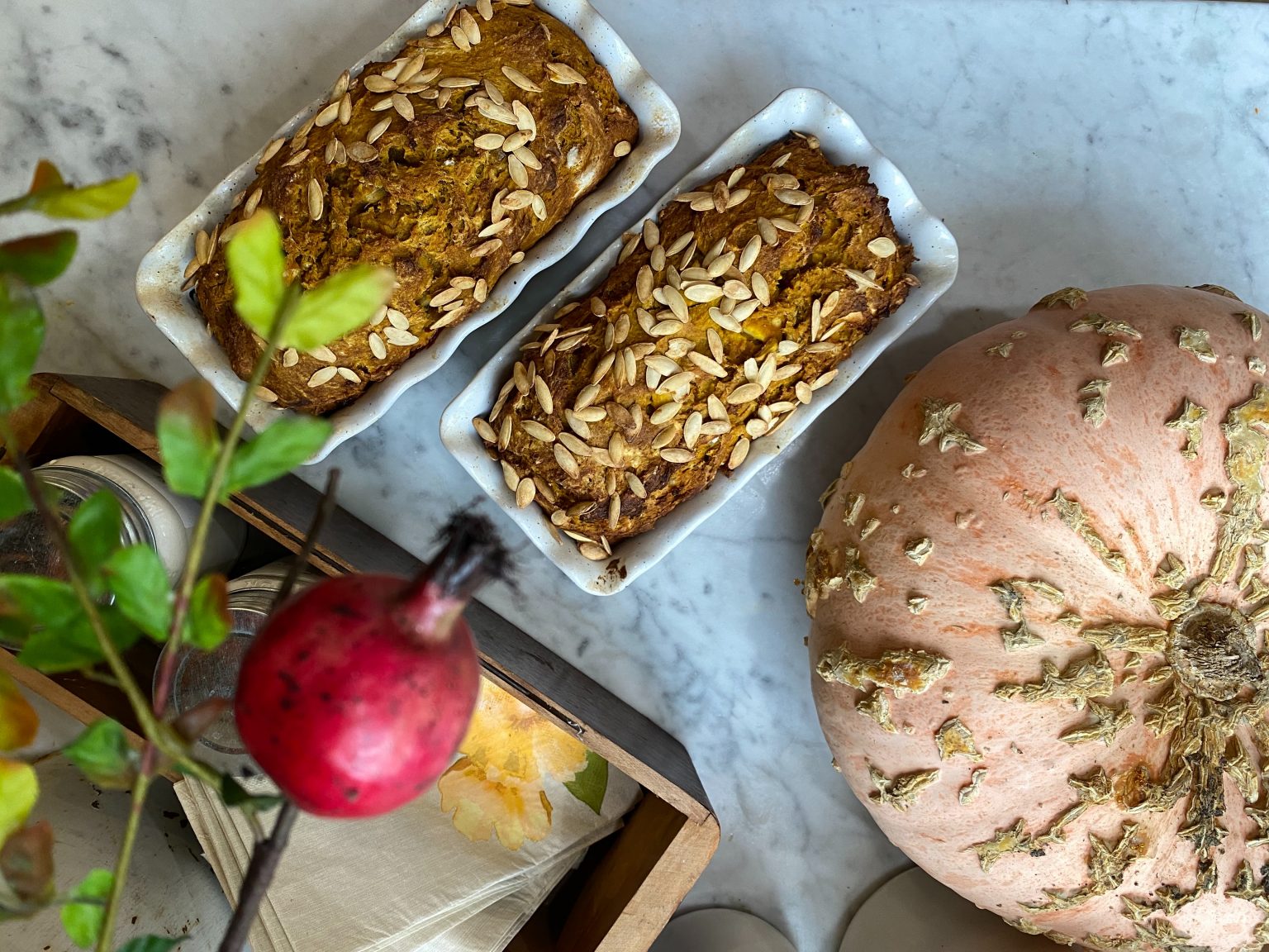 Pumpkin Banana Bread and Baked Pumpkin Apple Bread 1