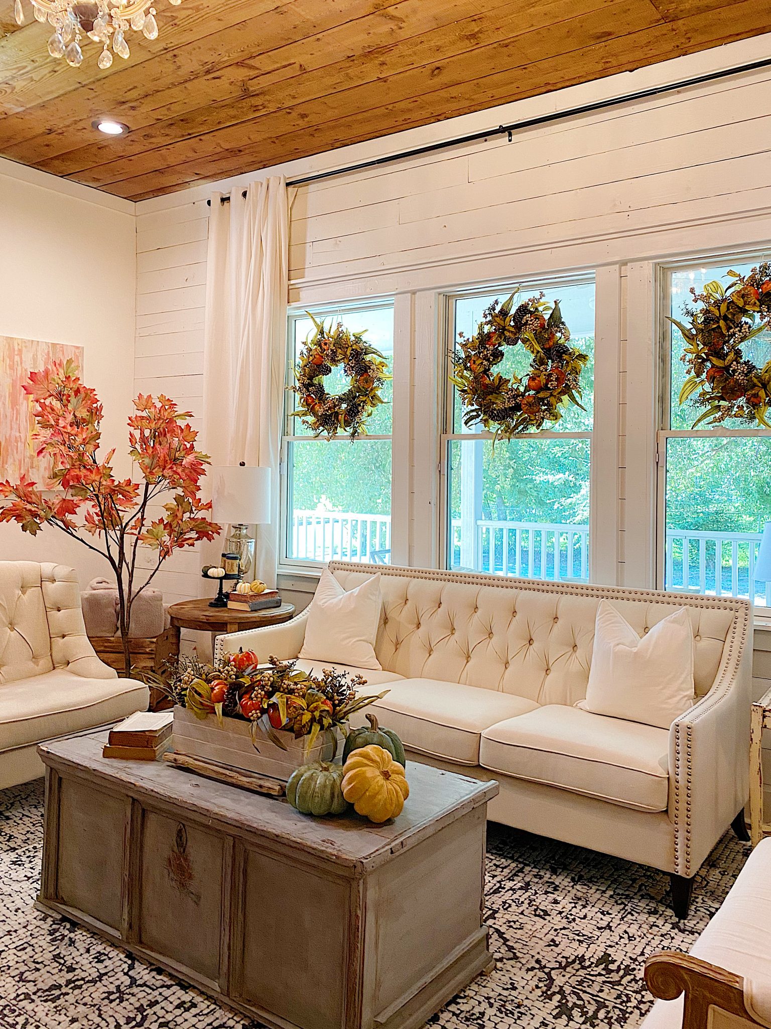 Balsam Hill Fall Wreaths in Windows