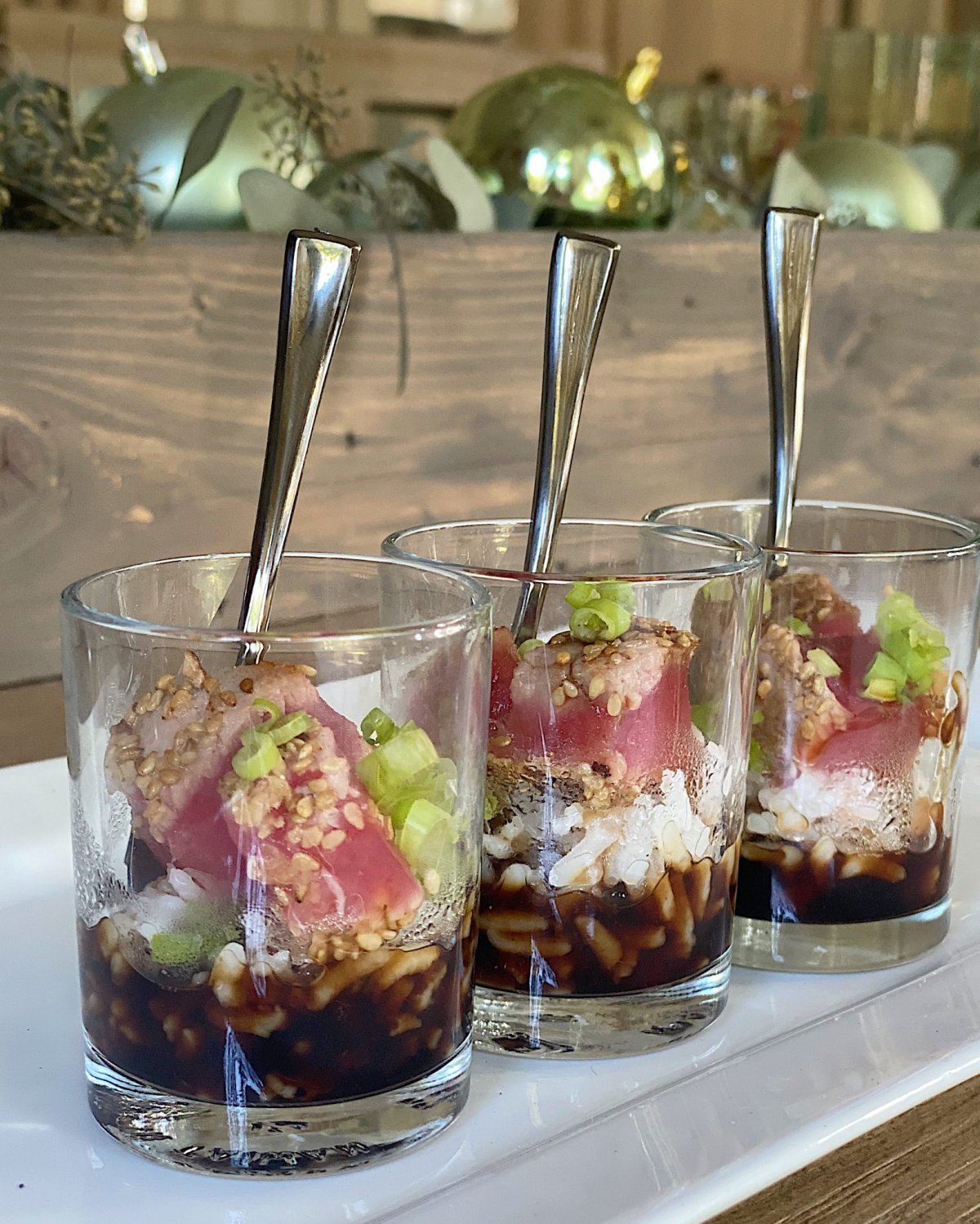 This Seared Ahi Tuna with Maple Ginger Soy Sauce Recipe is easy to make but an impressive 'I can't believe you made this" appetizer. It is always a favorite at our Christmas party and it's one of my favorites.