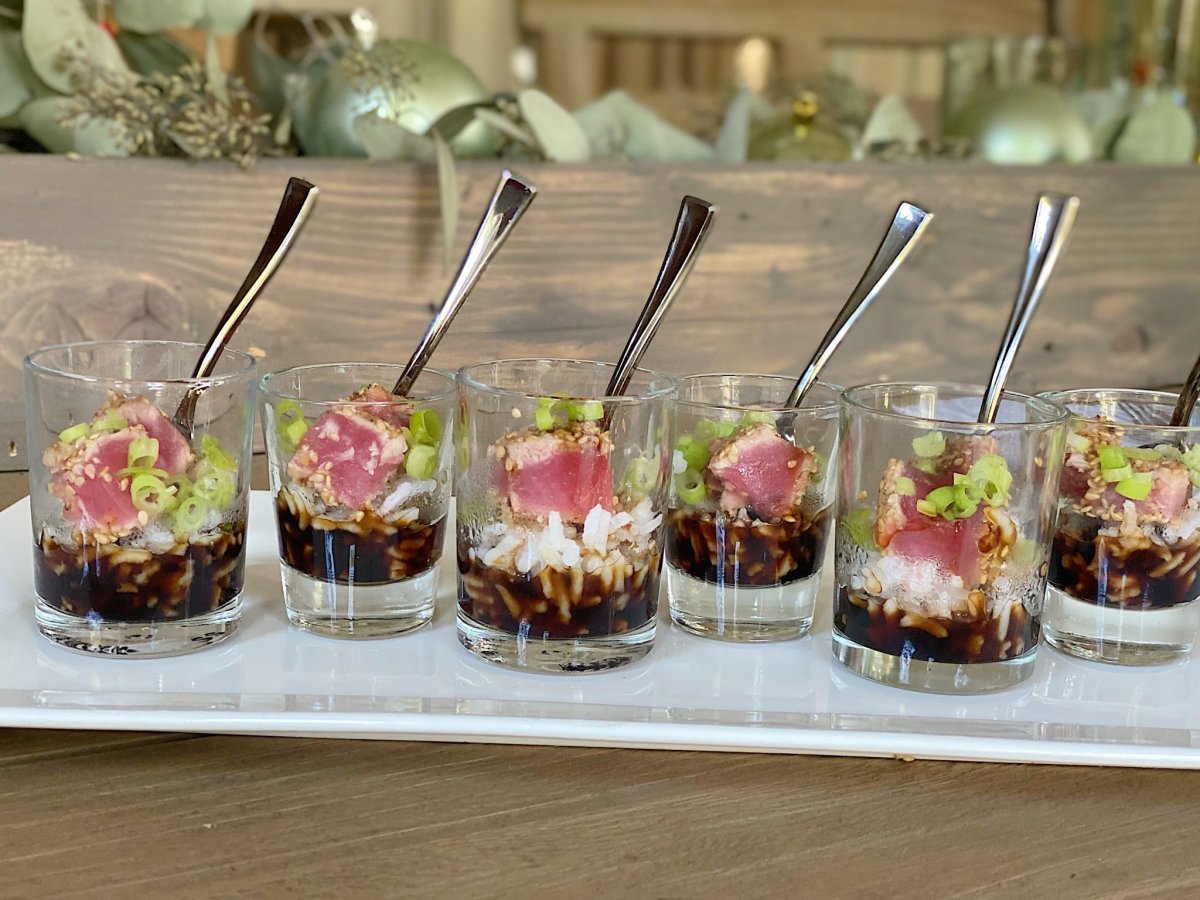 This Seared Ahi Tuna with Maple Ginger Soy Sauce Recipe is easy to make but an impressive 'I can't believe you made this" appetizer. It is always a favorite at our Christmas party and it's one of my favorites.