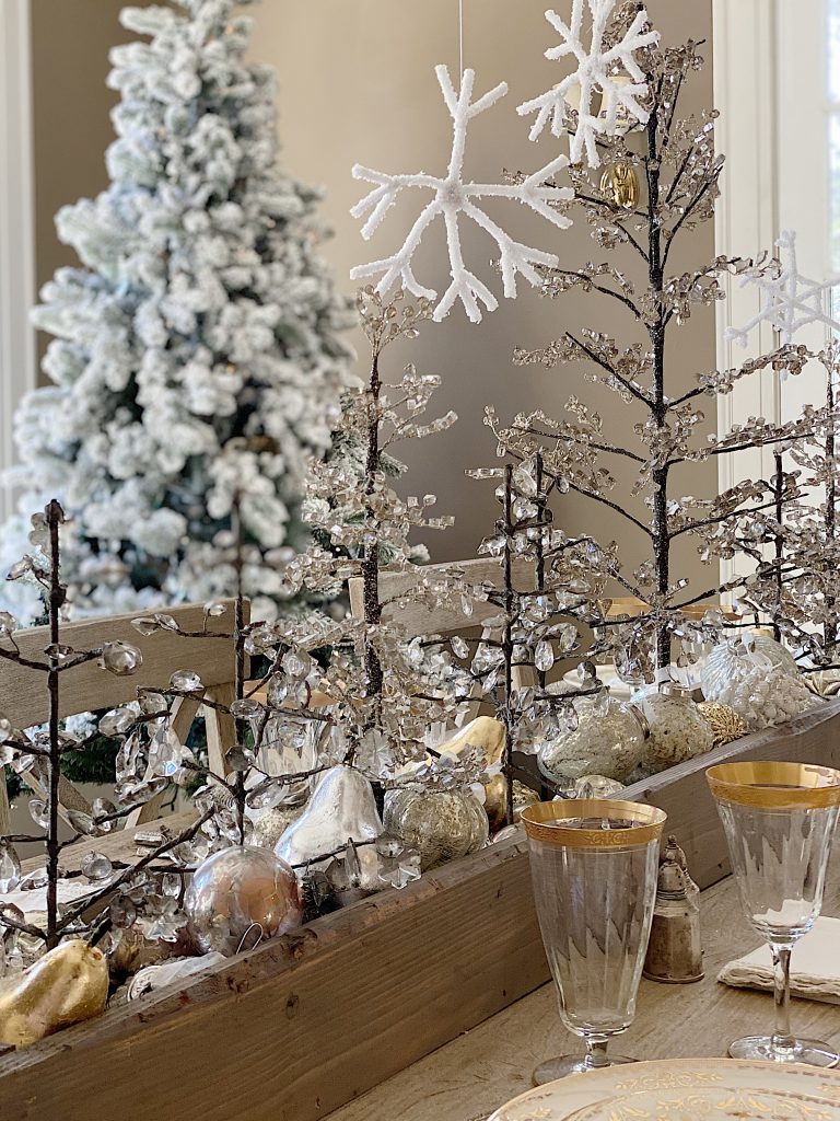 ADLER SANTA IN MASON JAR w/ TREES & SNOW CHRISTMAS TREE ORNAMENT KURT S 