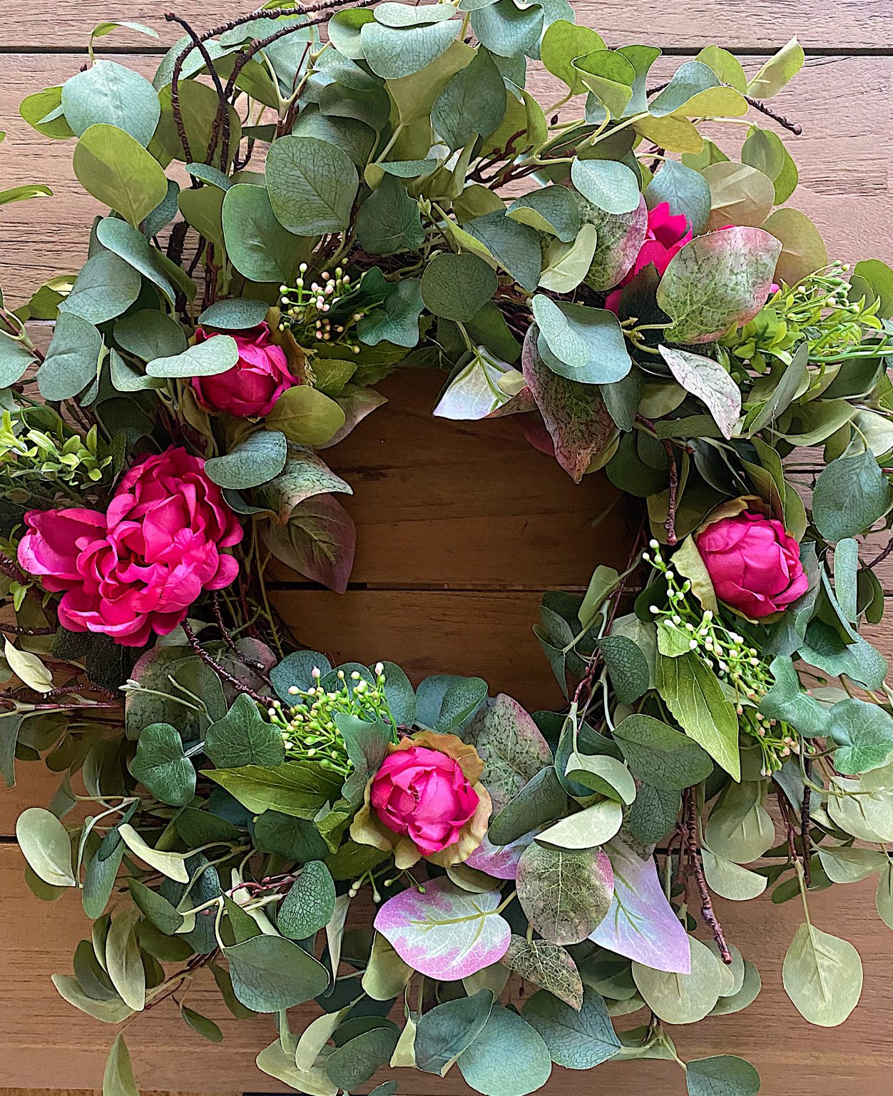 DIY Front Porch Wreath with Peonies