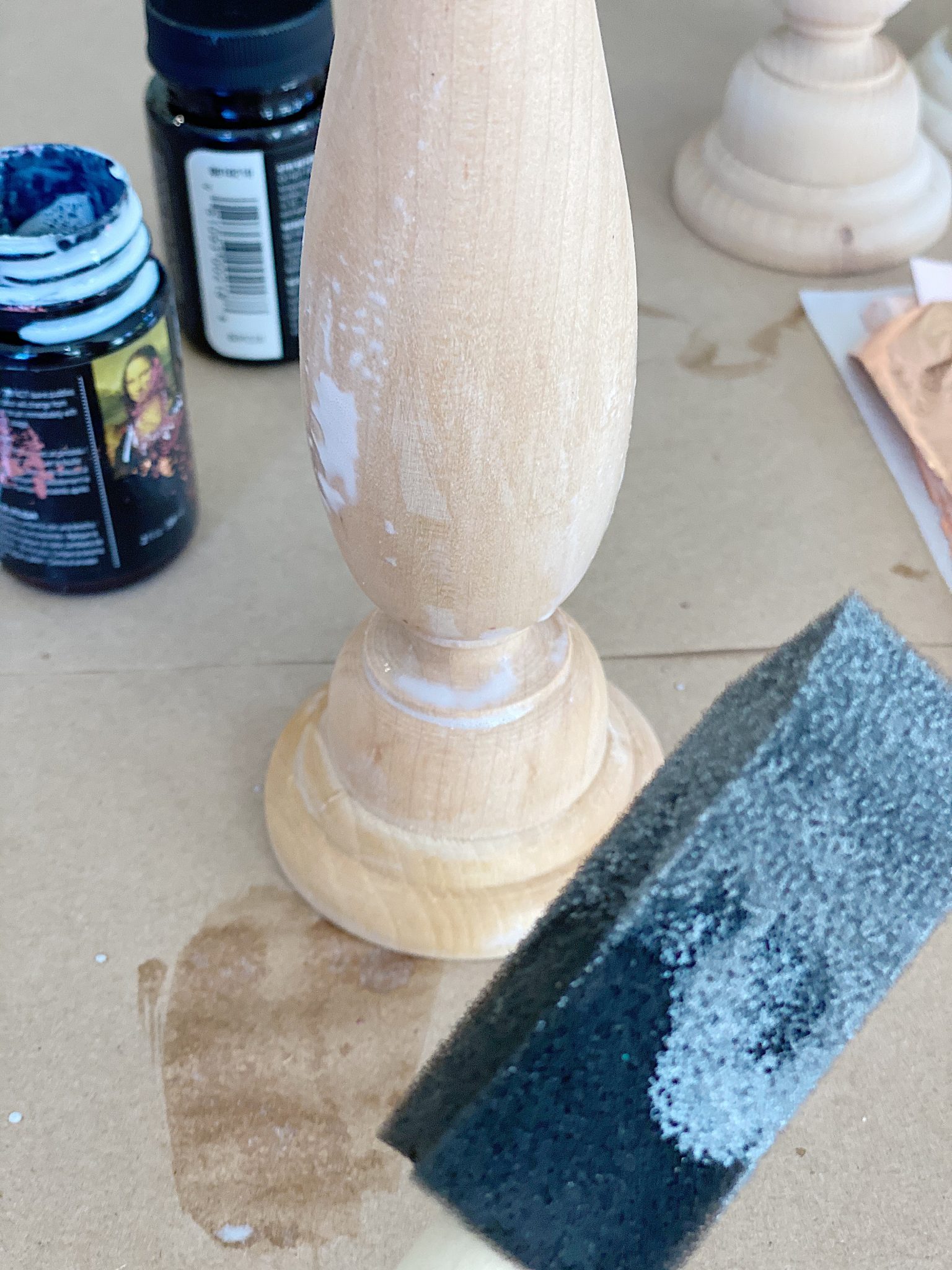 How to Make Rose Gold Leaf Candlesticks