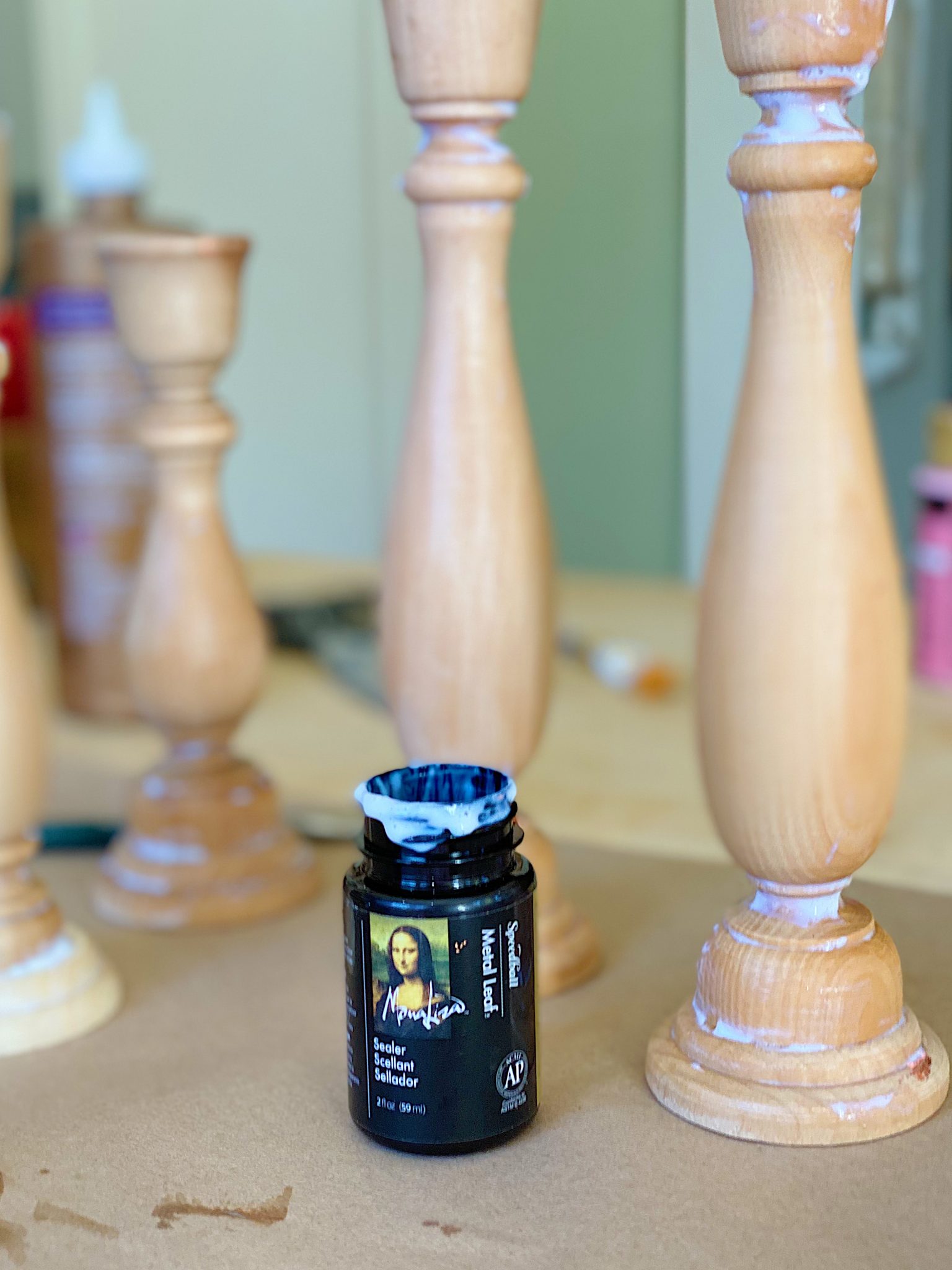 How to Make Rose Gold Leaf Candlesticks