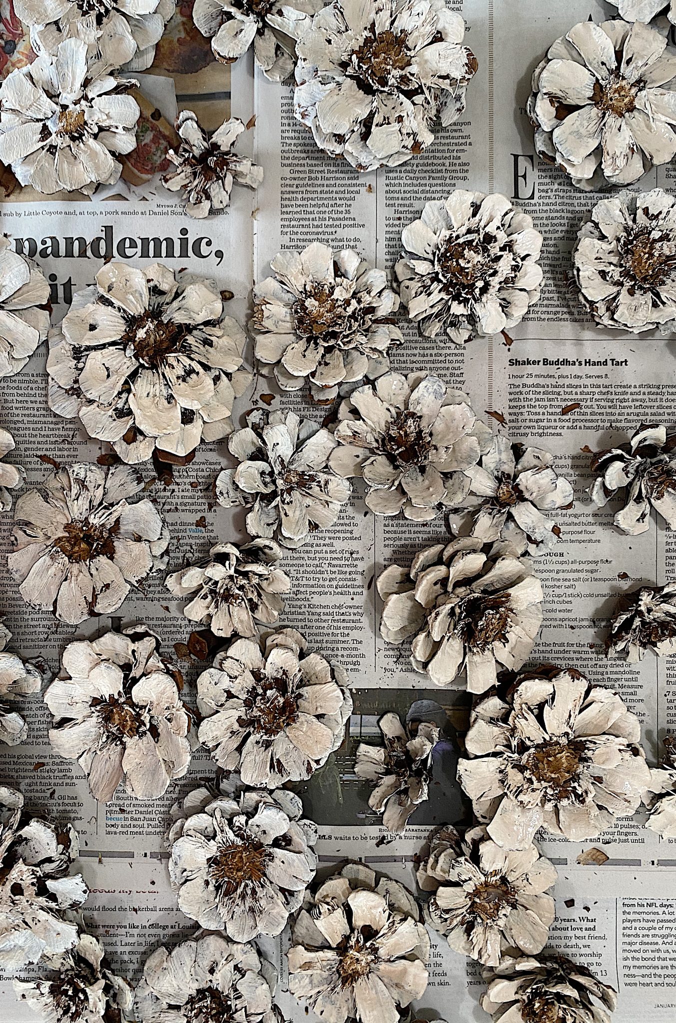Pine Cone Wreath DIY White Painted Pine Cones