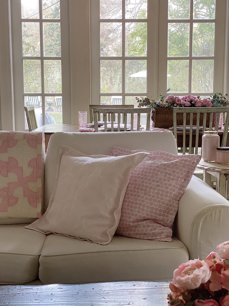 Pink Custom Fabric Pillows