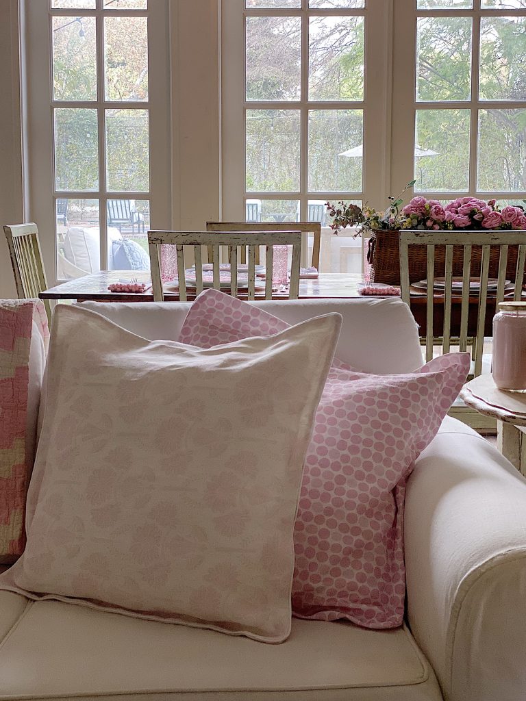 Pink Home Decor Ideas with Custom Fabric