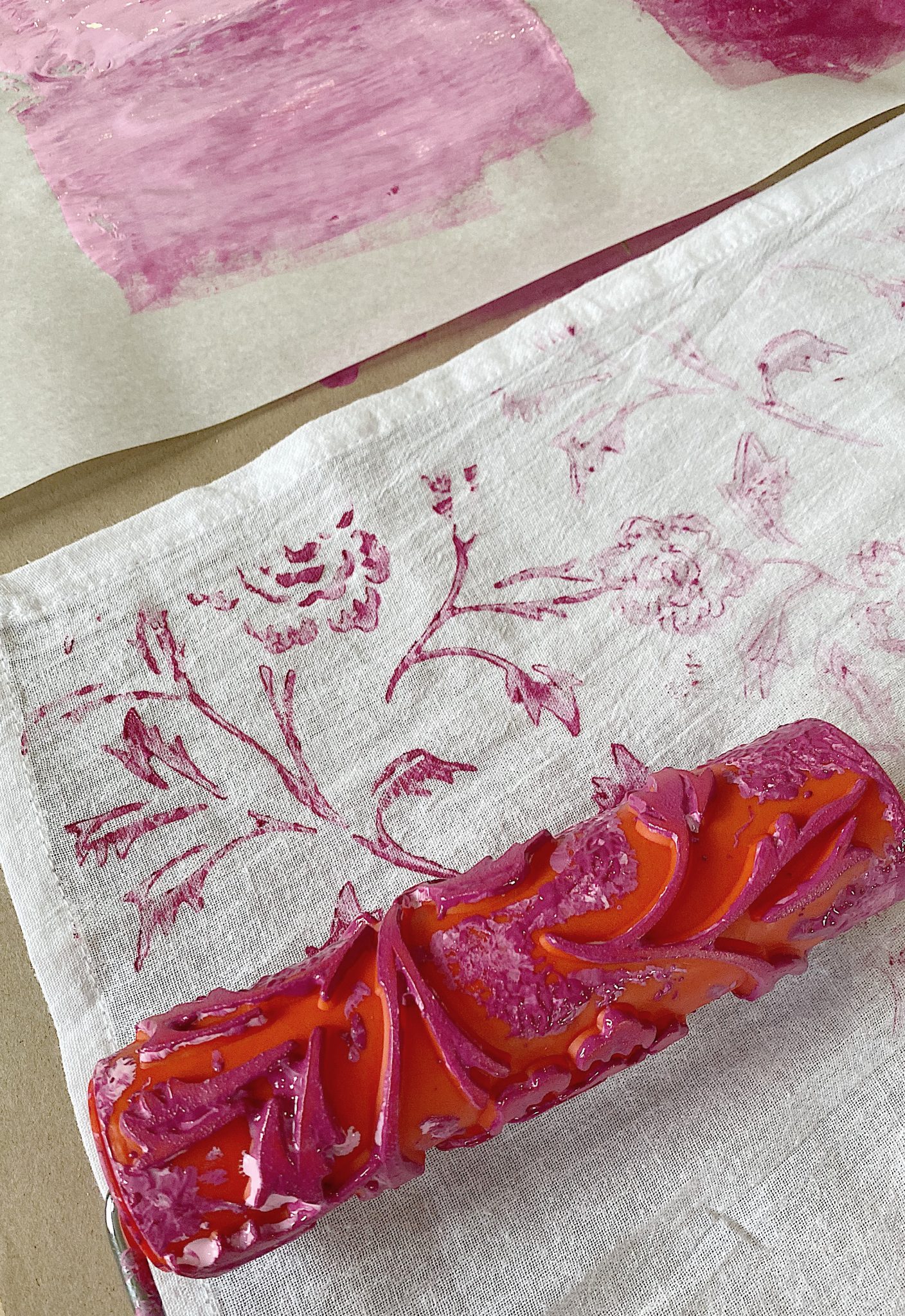 Rolling Paint on the Towels
