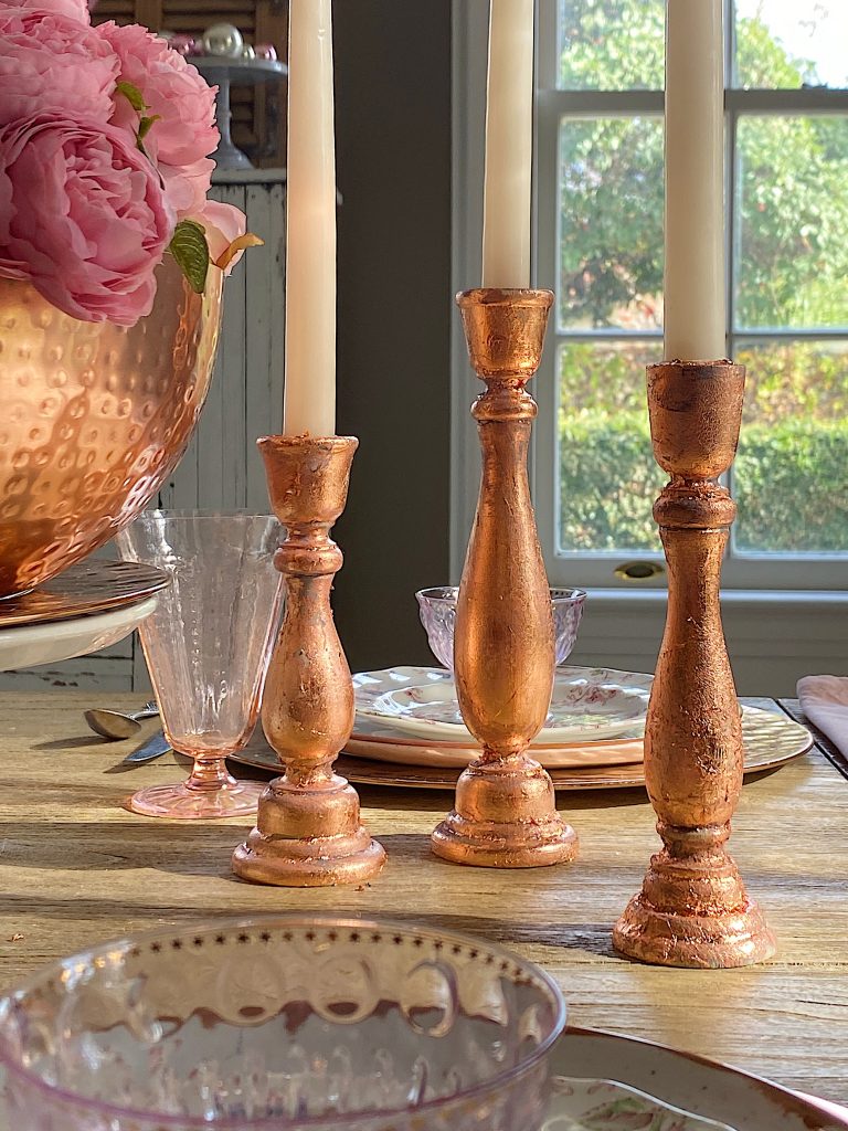 Rose Gold Candlestick Holders